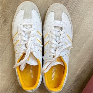 Adidas White and Yellow Casual Shoes
